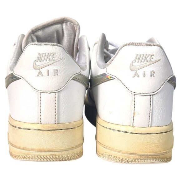 Nike Court Vision Low Top White Iridescent Swoosh Sneakers Women's Size 8 M - Picture 6 of 9